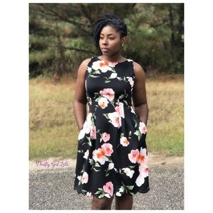 Vince Camuto Floral Sleeveless Fit & Flare Dress